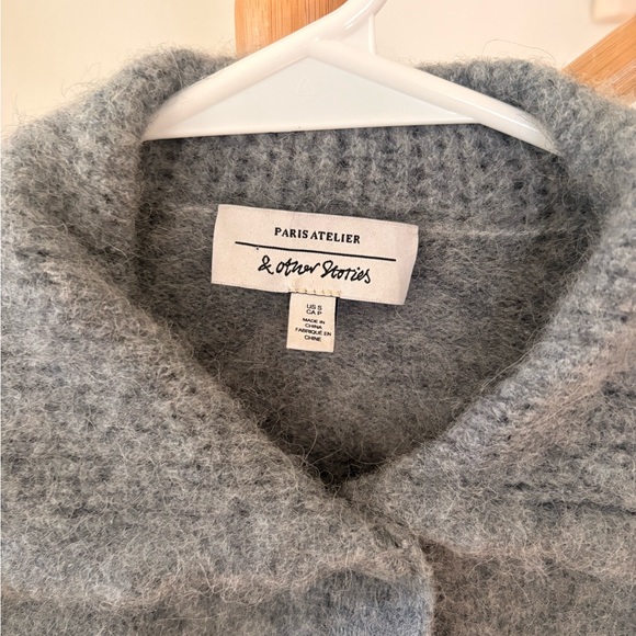 & Other Stories Soft Gray Knit Cardigan - Picture 2 of 3